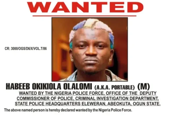 PORTABLE DECLARED WANTED BY NIGERIA POLICE FORCE