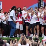 Sarina Wiegman Dances with Burna Boy at Lionesses’ Victory Parade
